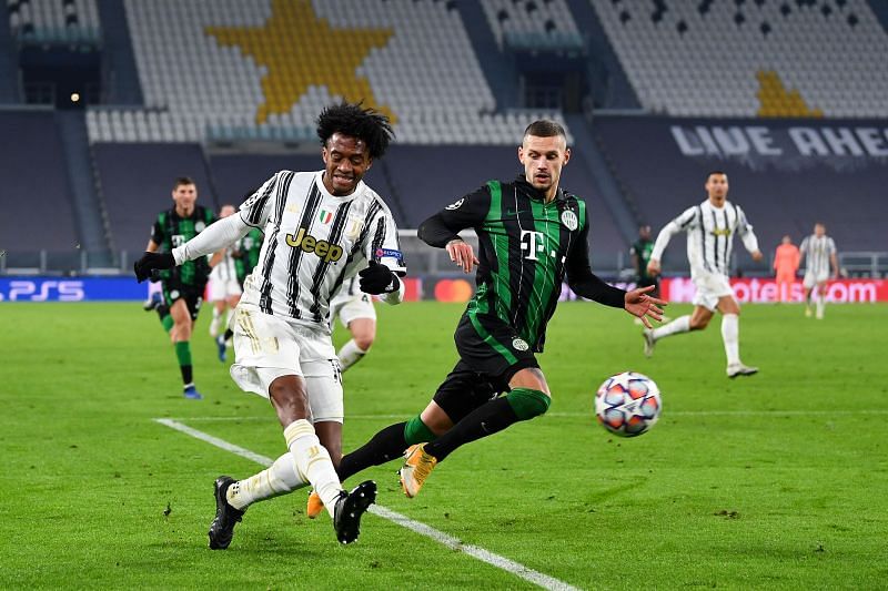 Juan Cuadrado in action against Ferencvaros Budapest